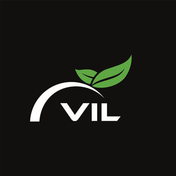 VIL letter nature logo design on black background. VIL creative initials letter leaf logo concept. VIL letter design.