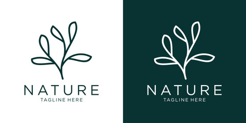 logo design creative line nature icon vector illustration
