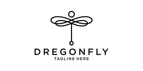 logo design illustration dragonfly line abstract