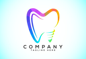 Polygonal tooth dental logo. Low poly style dental clinic logo vector illustration.