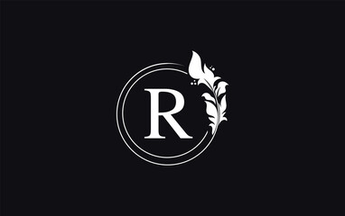 Golden leaf and circle logo design. Golden beauty and business symbol and alphabets design