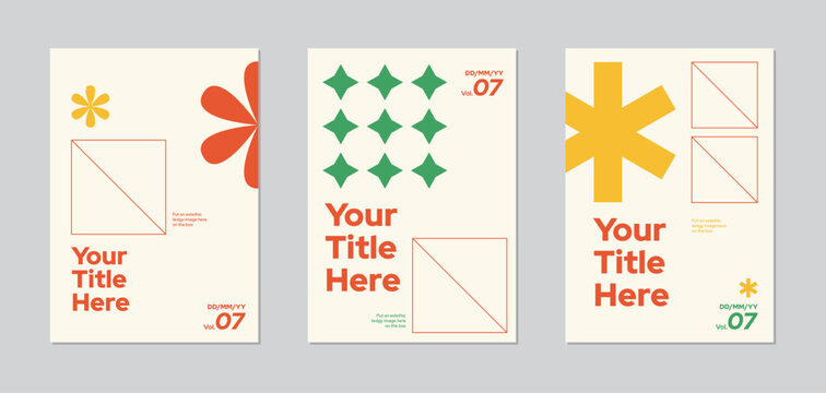 film or events poster layout design set, Abstract shape element graphic gradient circle shape on cover book or magazine cover. Minimal indie edgy brochure modern flyers template, a5 a4 a3 a6 size 