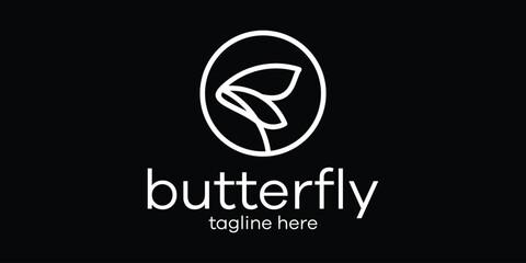 logo design creative line illustration butterfly