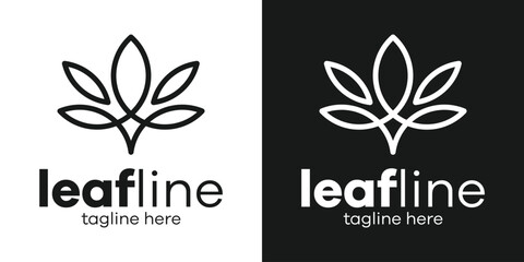 logo design creative line illustration leaf