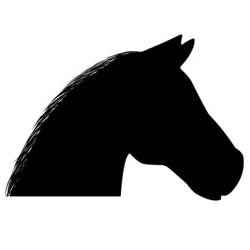 silhouette of a horse's head