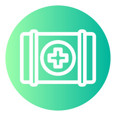 Fototapeta premium first aid kit gradient icon