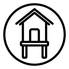 beach house line icon