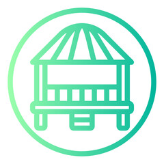 Obraz premium beach hut gradient icon