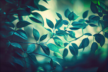 Natural blured jasmine leaves of tree background.
