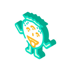 comic monster cute isometric icon vector illustration