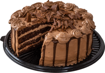 chocolate cake isolated on white