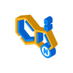 chemistry molecular structure isometric icon vector illustration