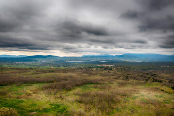 Aerial drone view landscape abandoned train station in 