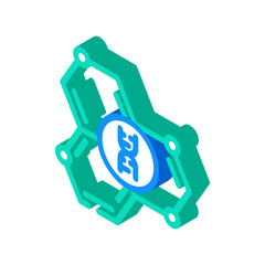 genetic molecular structure isometric icon vector illustration