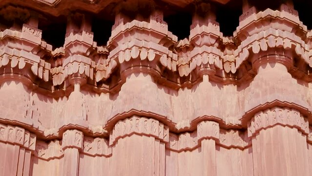 ancient hindu temple architecture from different angle at day