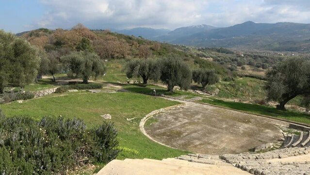 The ancient amphitheater of Velia, an ancient Greco-Roman city in the Salerno province, Campania state, Italy.