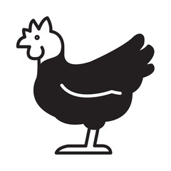 Solid Line CHICKEN design vector icon