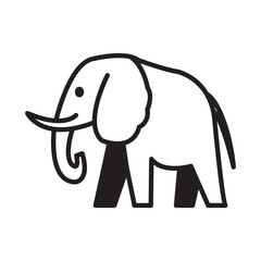 Solid Line ELEPHANT design vector icon