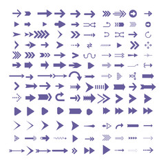 Fototapeta na wymiar Arrows set infographic, doodle and line, Arrows element icon collection.
