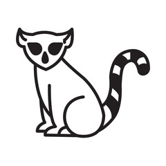 Solid Line LEMURS design vector icon