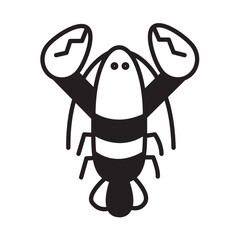 Solid Line LOBSTER design vector icon