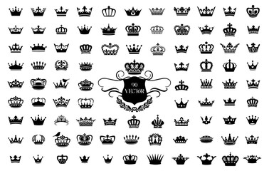 Premium Crown Silhouette Set,  royal luxury crown collection.