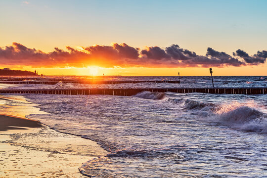 Sonnenuntergang am Strand der Ostsee