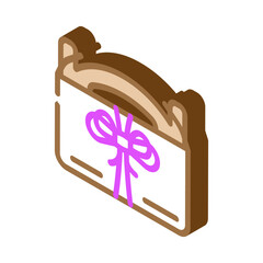 paper gift box isometric icon vector illustration