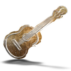Obraz premium guitar stylized gold and silver shiny effect