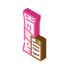 snack chocolate candy food isometric icon vector illustration