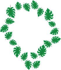 monstera leaf decoration illustration