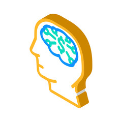 business brain isometric icon vector illustration