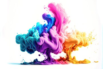 colorful fluid texture banner for backdrop design with generative ai