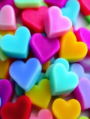 Obraz premium heart shaped colorful hearts on white background