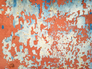 old brown paint with rusty metal background.