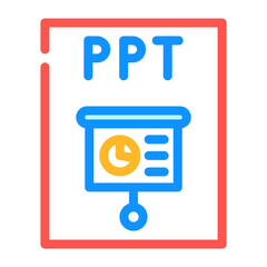 ppt file format document color icon vector illustration