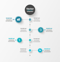 Business vector infographic design template with 4 options, steps or processes. Can be used for workflow layout, diagram, annual report, web design 