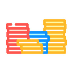 stack coin cash bank color icon vector illustration