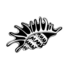 Silhouette of seashell . Shellfish. Marine dwellers. Concept of sea and ocean life. Vector illustration