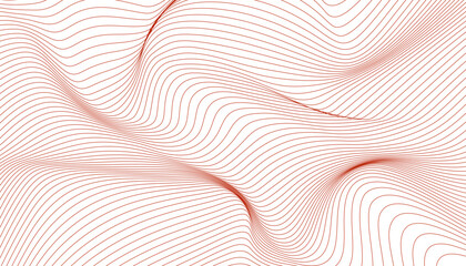 Plakat Line waves on white background, abstract background vector design