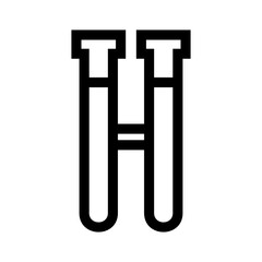 test tube icon or logo isolated sign symbol vector illustration - high quality black style vector icons