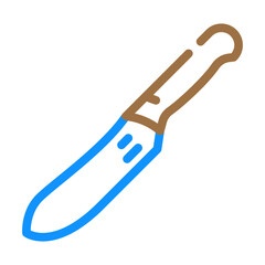butcher meat knife color icon vector illustration