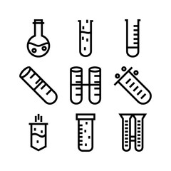 test tube icon or logo isolated sign symbol vector illustration - high quality black style vector icons