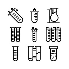 test tube icon or logo isolated sign symbol vector illustration - high quality black style vector icons