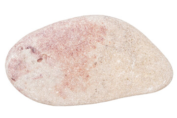 Top view of single pink pebble