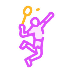 fitness badminton color icon vector illustration