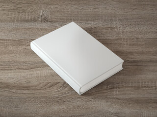 Fototapeta premium 3D illustration. White thick books isolated on wooden background