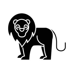 Solid LION design vector icon