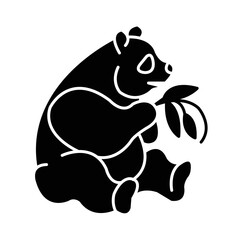Solid PANDA design vector icon
