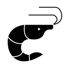 Solid SHRIMP design vector icon